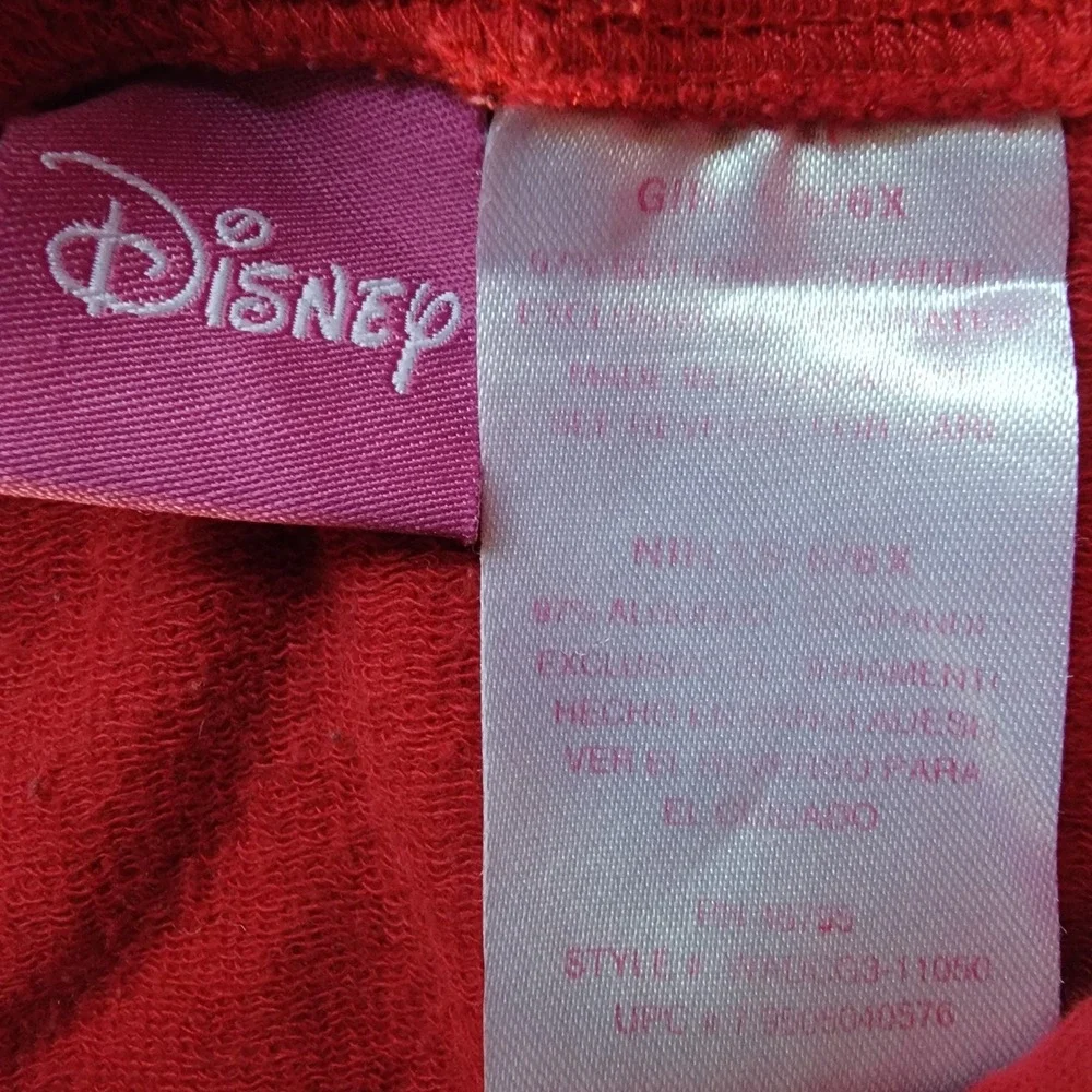 Disney Snow White Dress Girls Sz 6/6X Red Fleece Hood Pocket‎ Long Sleeve Casual